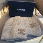 CHANEL Wool CC Beanie Hat and Scarf