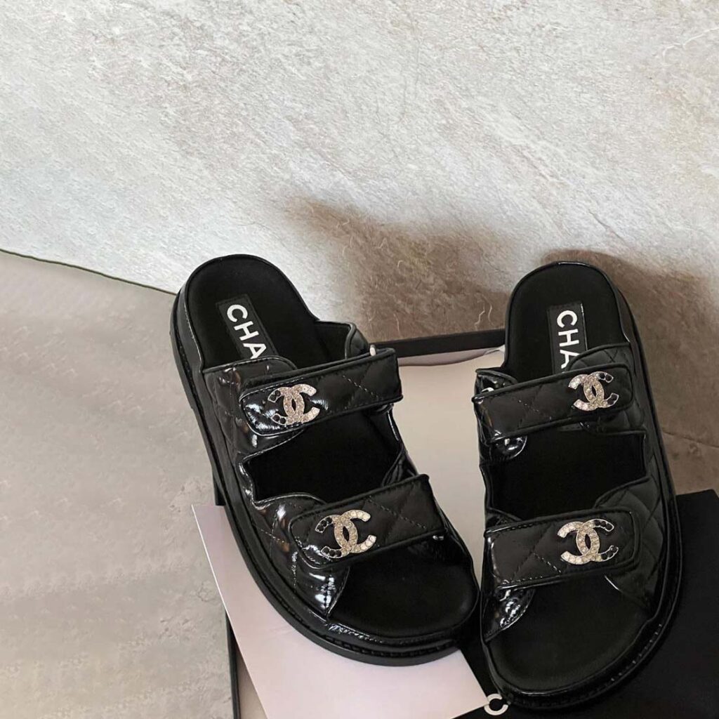 Chanel Patent Mules