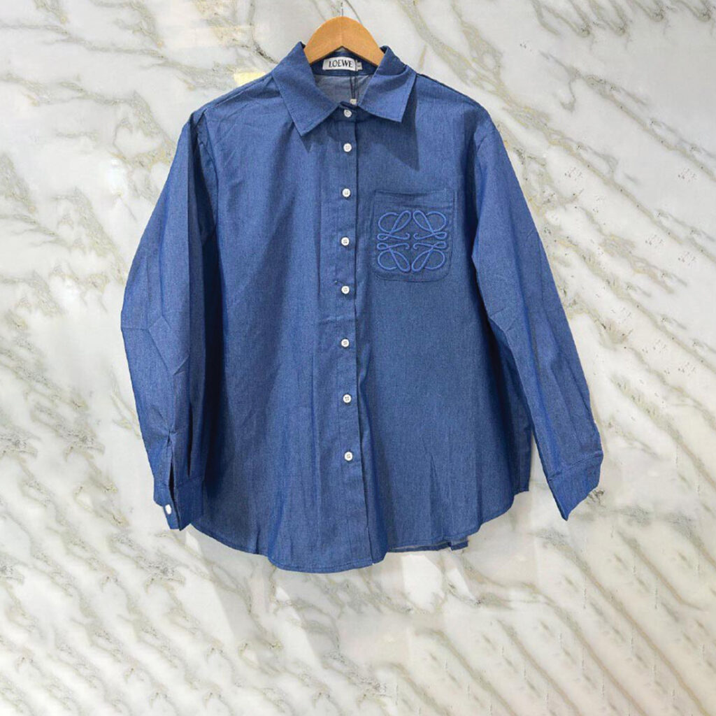 LOEWE Anagram Pocket Shirt – Old Blue
