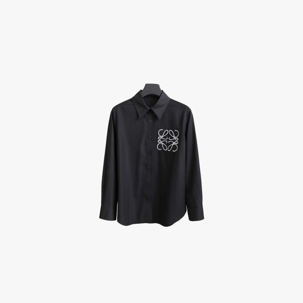 Loewe Anagram Long-Sleeved Shirt in Black