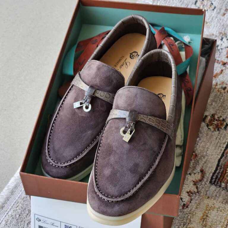 Loro Piana-Inspired Summer Charms Walk Loafer – Suede in Puddle Grey