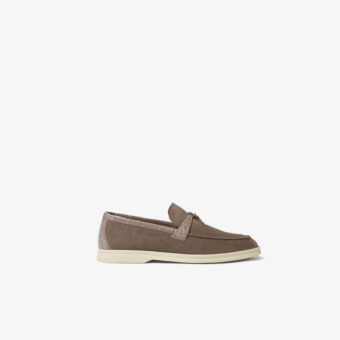 Loro Piana-Inspired Summer Charms Walk Loafer – Suede in Puddle Grey