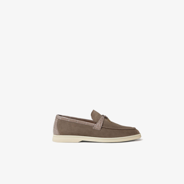 Loro Piana-Inspired Summer Charms Walk Loafer – Suede in Puddle Grey