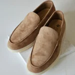 Loro Piana Summer Walk Suede Loafers Beige 2