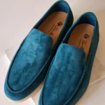 Loro Piana Summer Walk Suede Loafers Blue 2