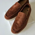 Loro Piana Summer Walk Suede Loafers Brown