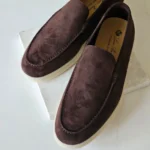 Loro Piana Summer Walk Suede Loafers Dark Brown 2