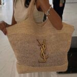 Saint Laurent Raffia Icare Tote Bag