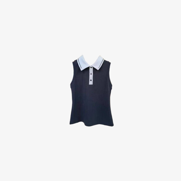 Brunello Cucinelli Sleeveless Polo Knit Top