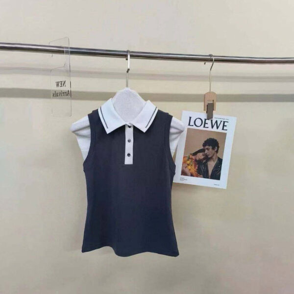 Brunello Cucinelli Sleeveless Polo Knit Top