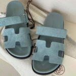Hermès Chypre Blue Suede Sandal - Image 3