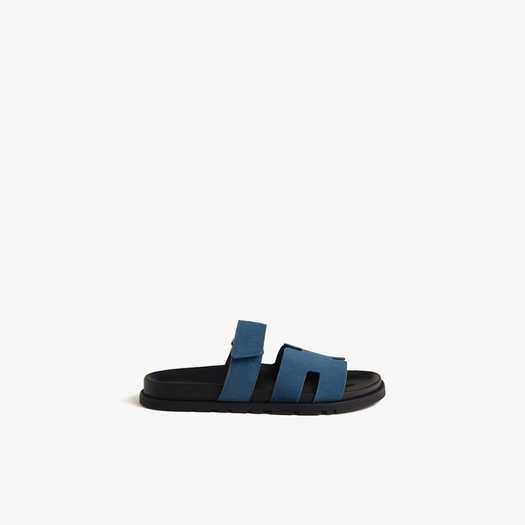 Hermès Chypre Blue Suede Sandals