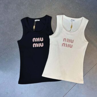 Miu Miu Ribbed Jersey Top