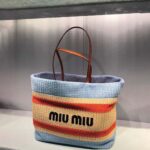 Miu Miu Woven Wicker Tote Bag