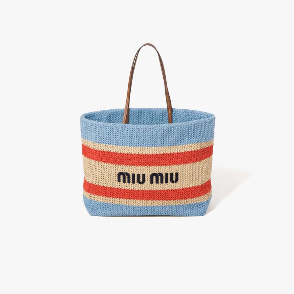 Miu Miu Woven Wicker Tote Bag