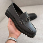 Valentino Garavani Black Stud Sign Loafers