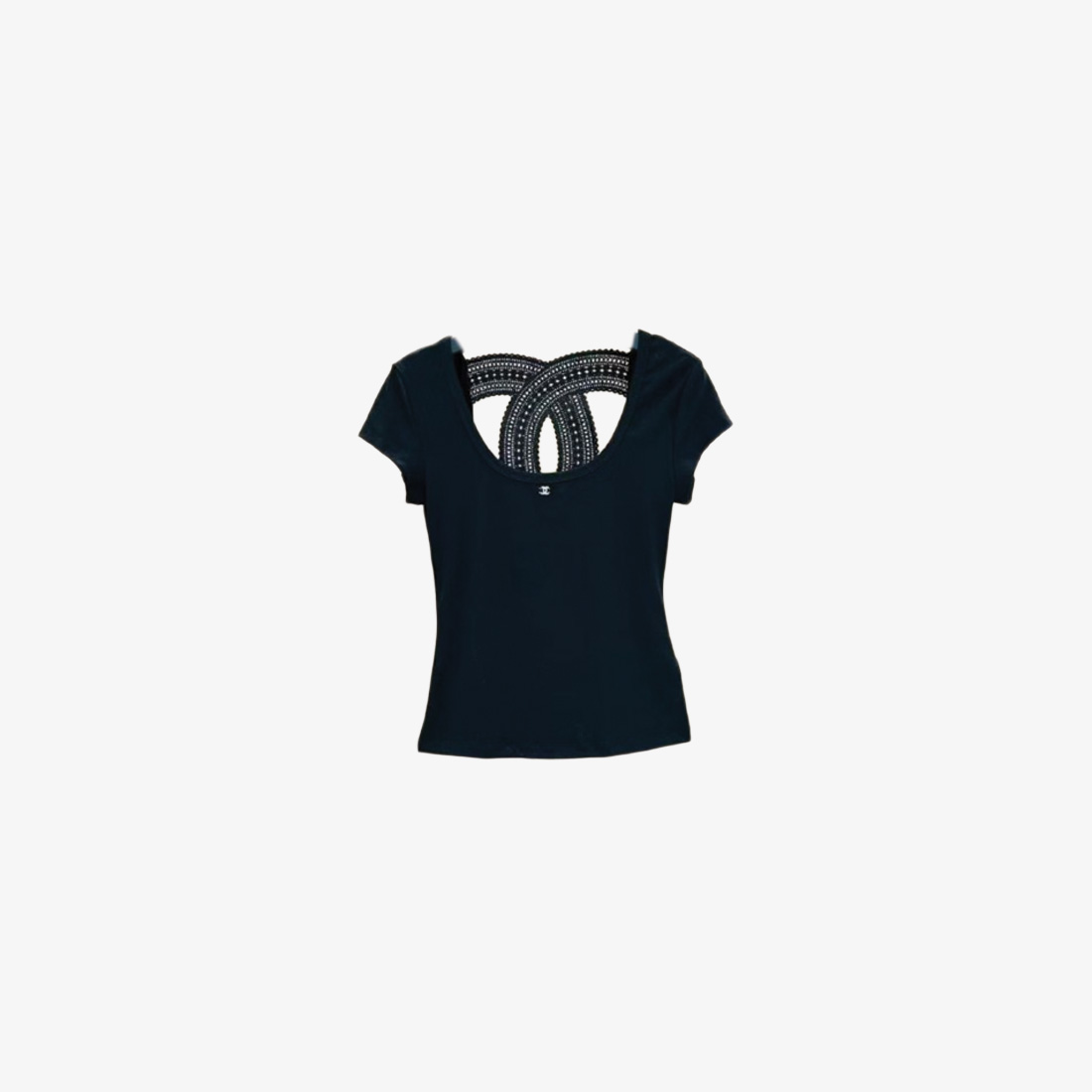 Chanel Lace Detail Scoop Tee