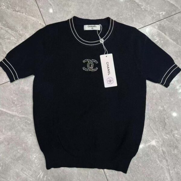 Chanel Signature CC Logo Knit Tee
