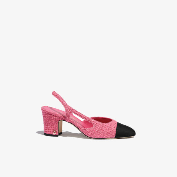 Chanel Slingback Tweed Pumps with Cap Toe