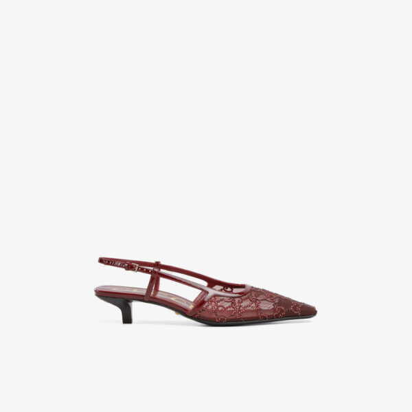 Gucci Demi Crystal Mesh Slingback Pumps