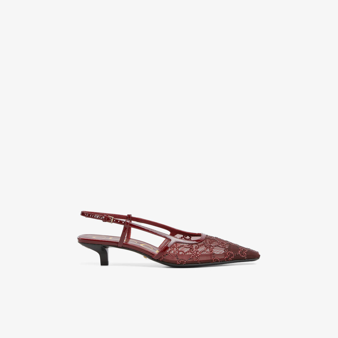 Gucci Demi Crystal Mesh Slingback Pumps