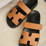 Hermes Chypre Sandal – Burgundy soft leather orenge