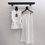 Loro Piana Sleeveless Shirt & Wide-Leg Trousers Set