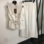 Loro Piana Sleeveless Shirt & Wide-Leg Trousers Set