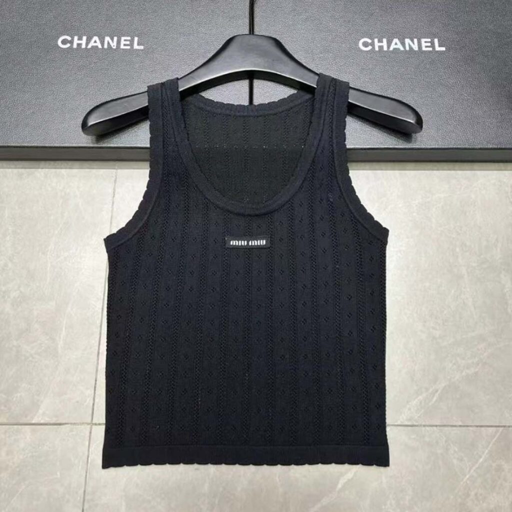 Miu Miu Knitted Vest Tank Top