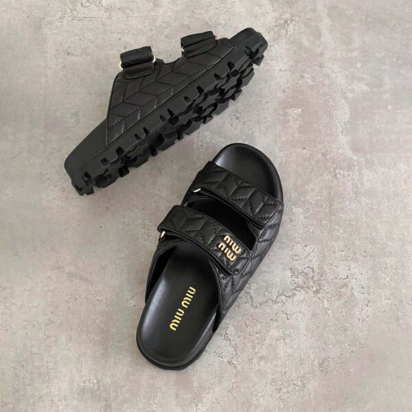Miu Miu Sporty Matelassé Sandals
