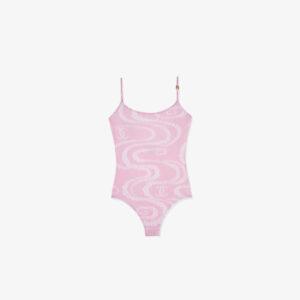 CHANEL Pink Logo Bodysuit Swimwear