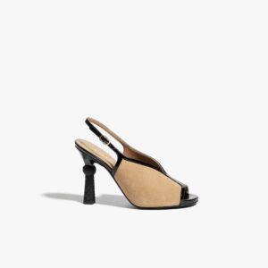 CHANEL Slingback Sandals with Geometric Heel