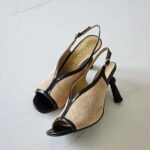 CHANEL Slingback Sandals with Geometric Heel