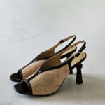 CHANEL Slingback Sandals with Geometric Heel