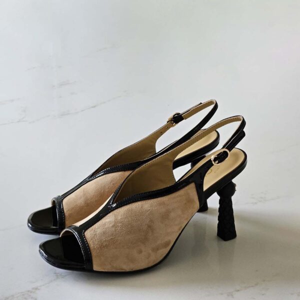 CHANEL Slingback Sandals with Geometric Heel