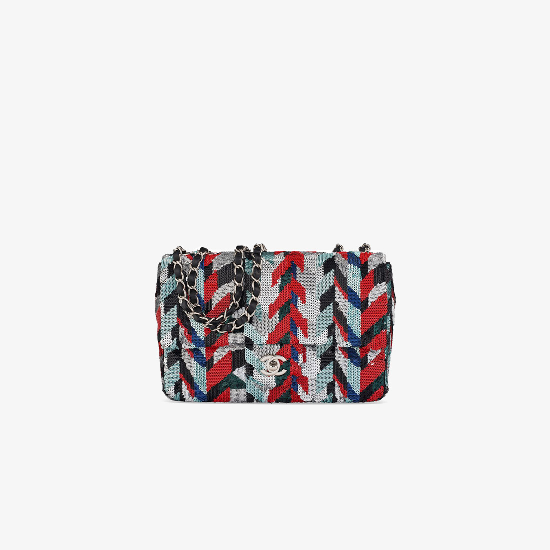 Chanel Chevron Sequin Flap Bag