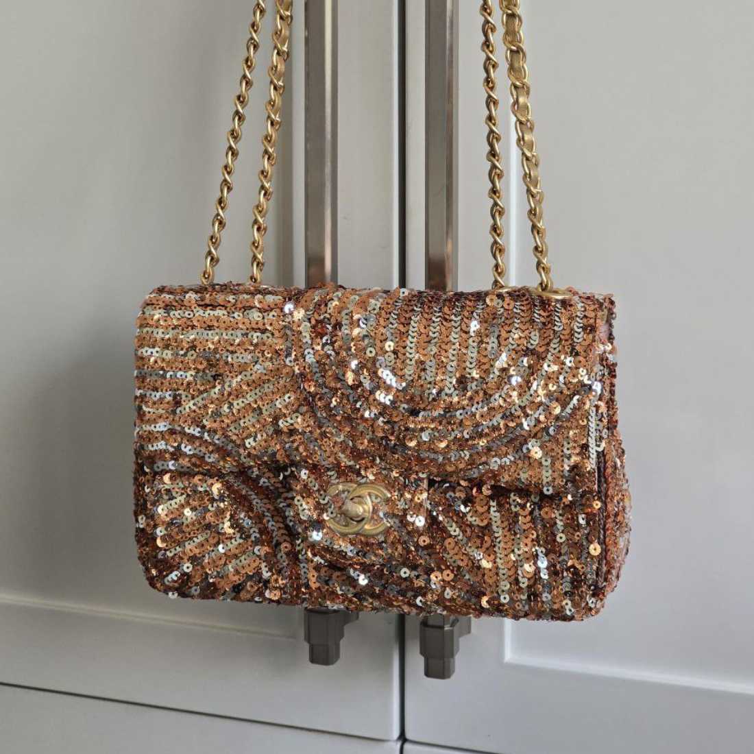 Chanel Copper Sequin Flap Bag