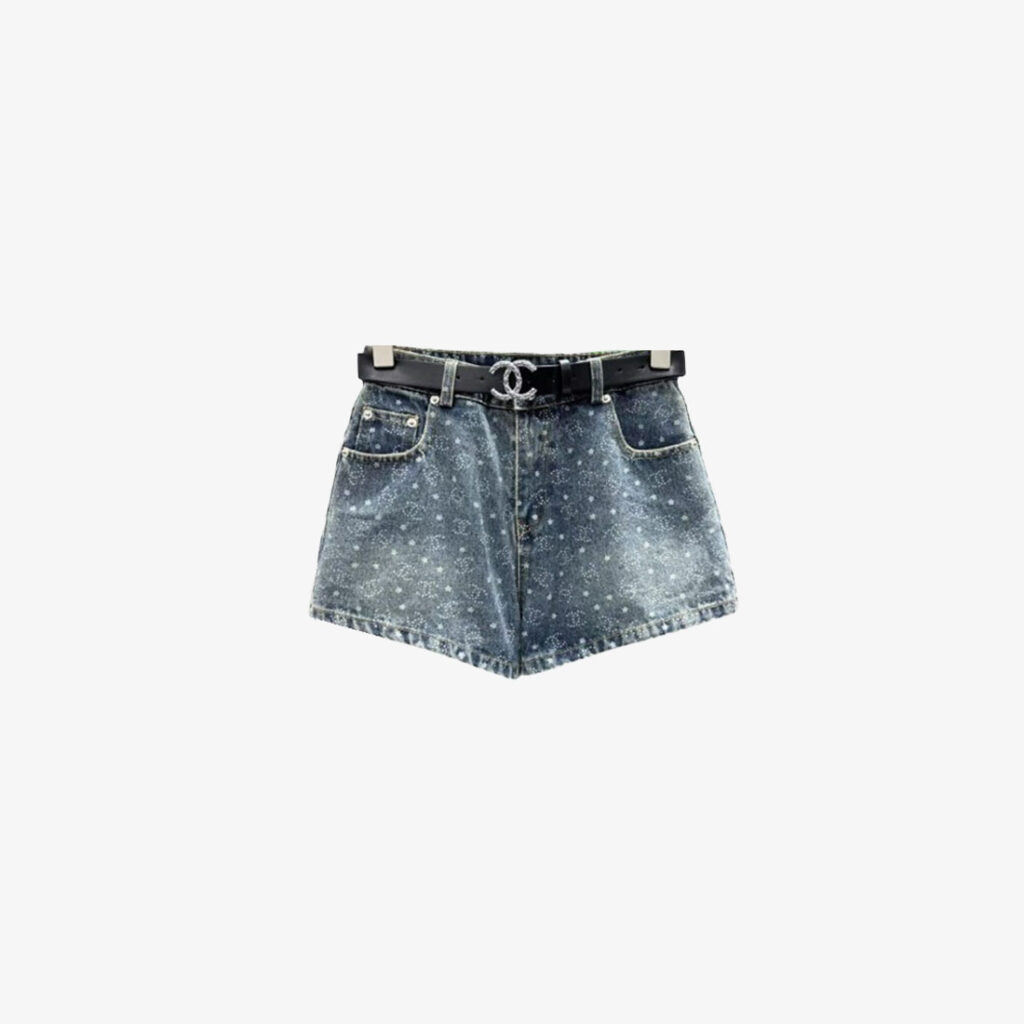 Chanel Logo CC Denim Shorts