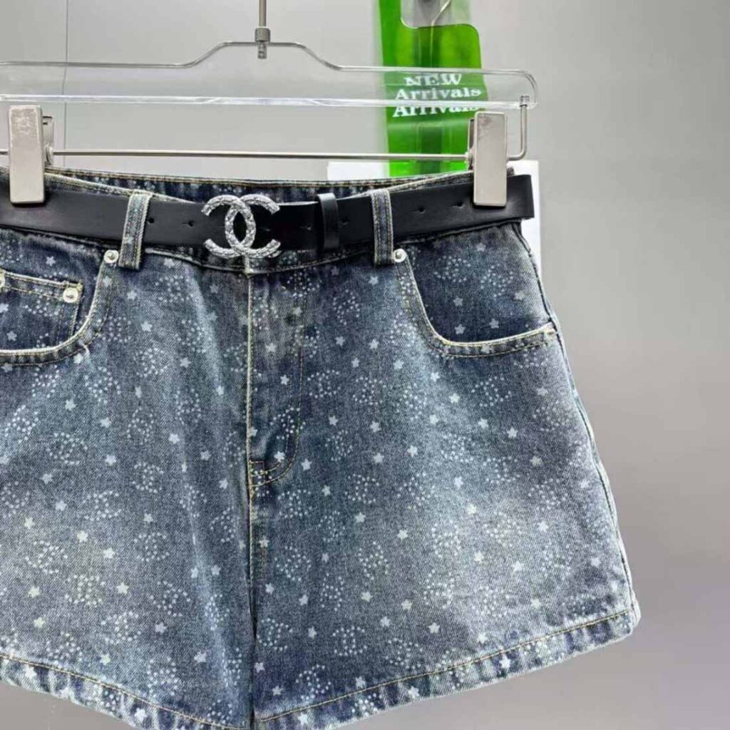 Chanel Logo CC Denim Shorts