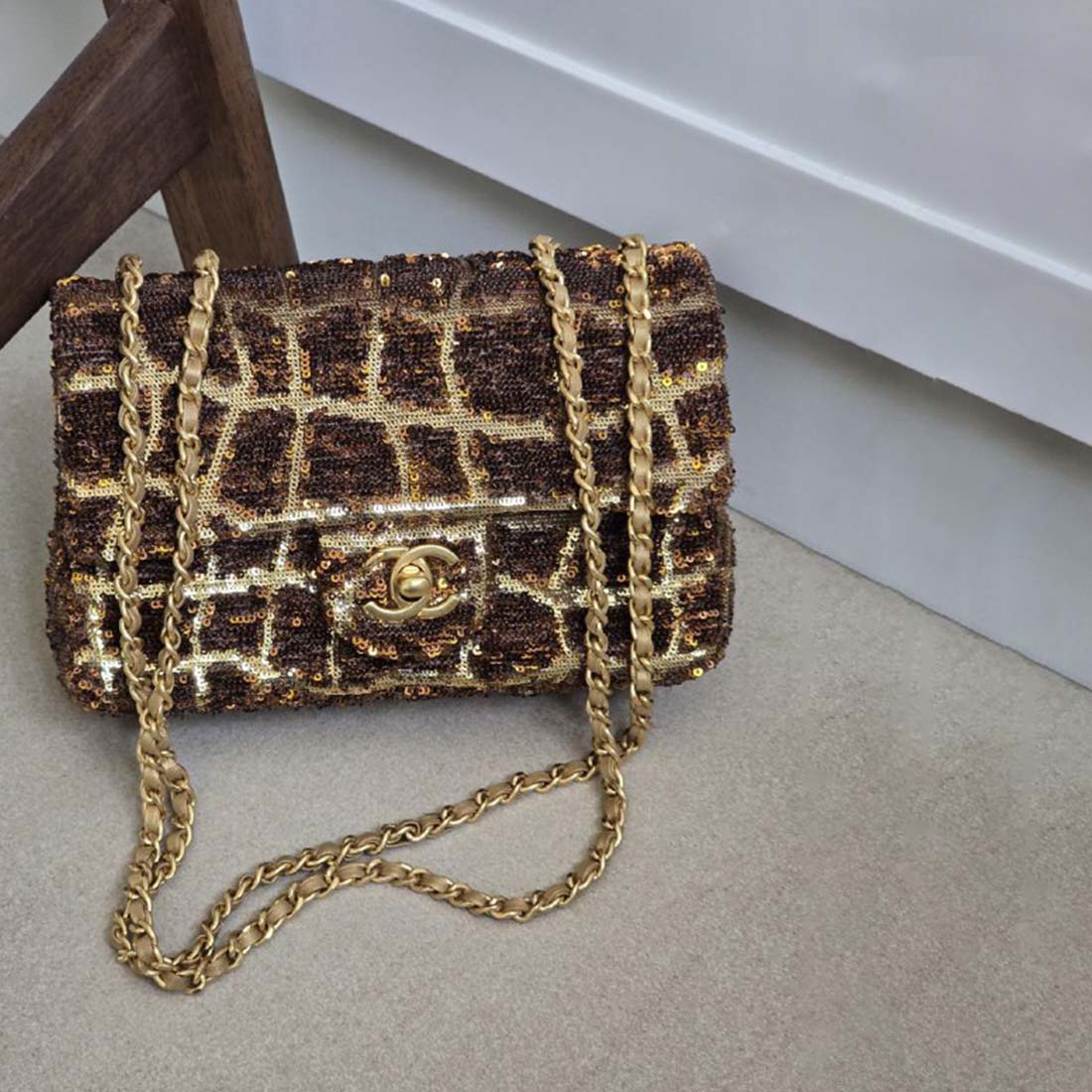 Chanel Sequin Animalier Classic Flap