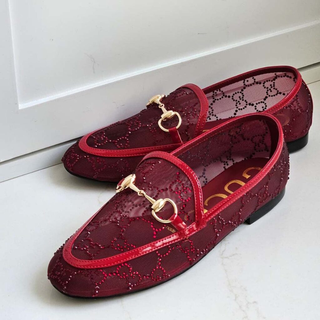 Gucci Jordaan Loafer with GG Crystals