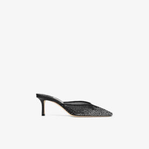 Jimmy Choo Vivi 65 Crystal-Embellished Mesh Mules