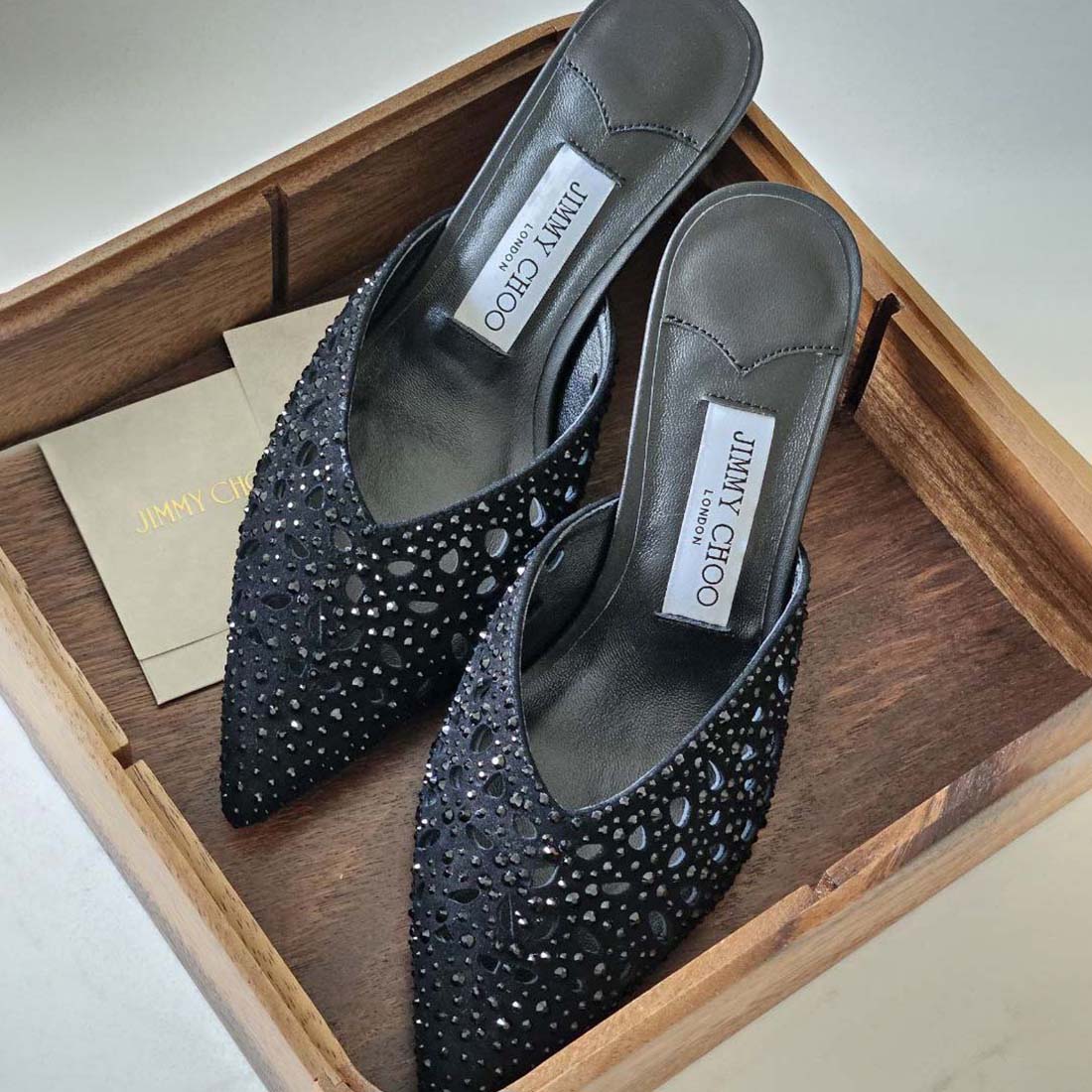 Jimmy Choo Vivi 65 Crystal-Embellished Mesh Mules