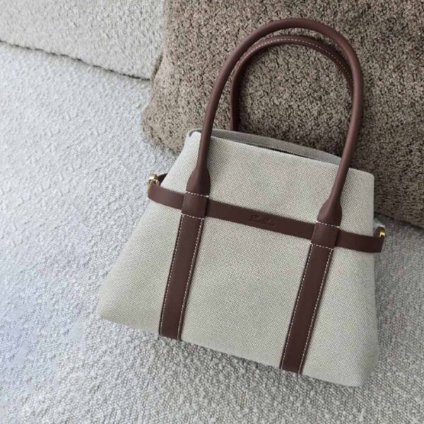 Loro Piana Ghiera Large Leather-Trimmed Canvas Tote Bag