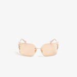 Miu Miu Metal Rimless Wrap Sunglasses