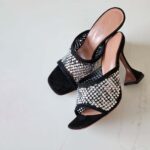 Amina Muaddi Lupita 95mm Crystal Net Slipper