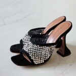 Amina Muaddi Lupita 95mm Crystal Net Slipper