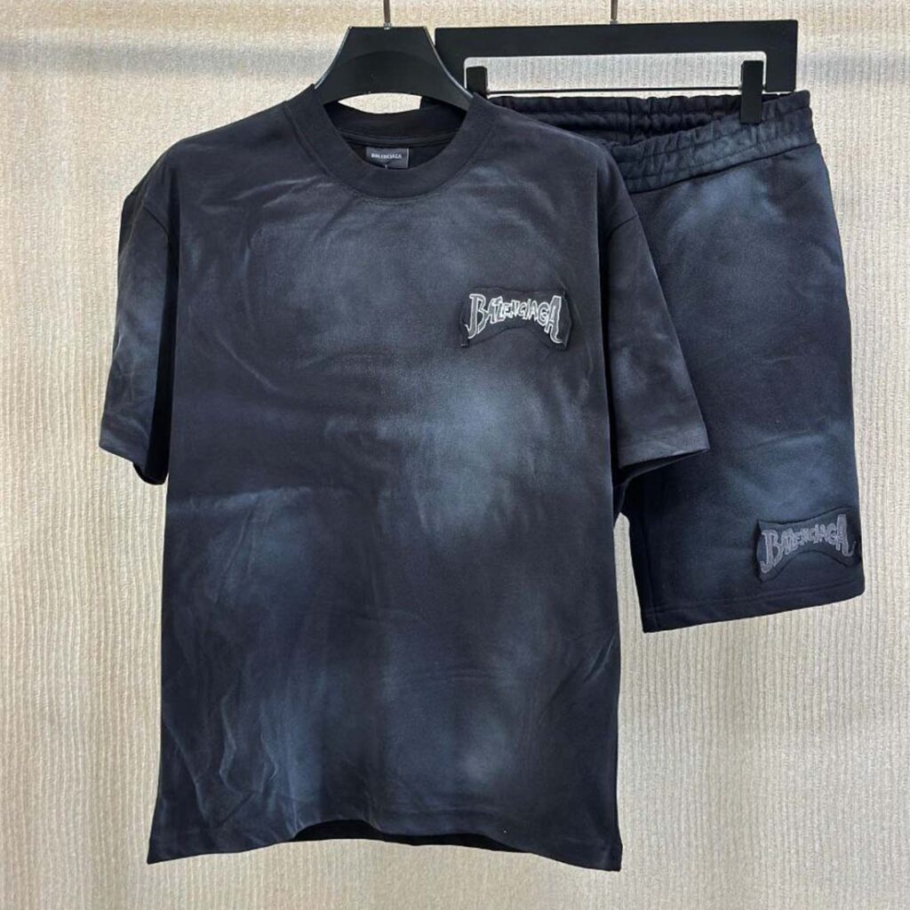 Balenciaga Tie-Dye Logo T-Shirt & Shorts Set