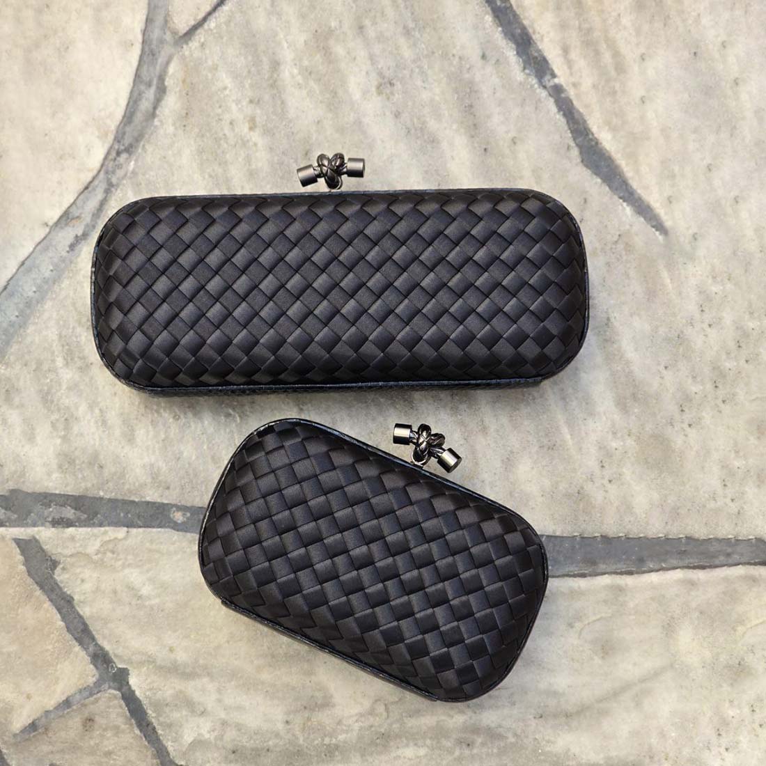 Bottega Veneta Knot Intrecciato Minaudière Clutch Bag