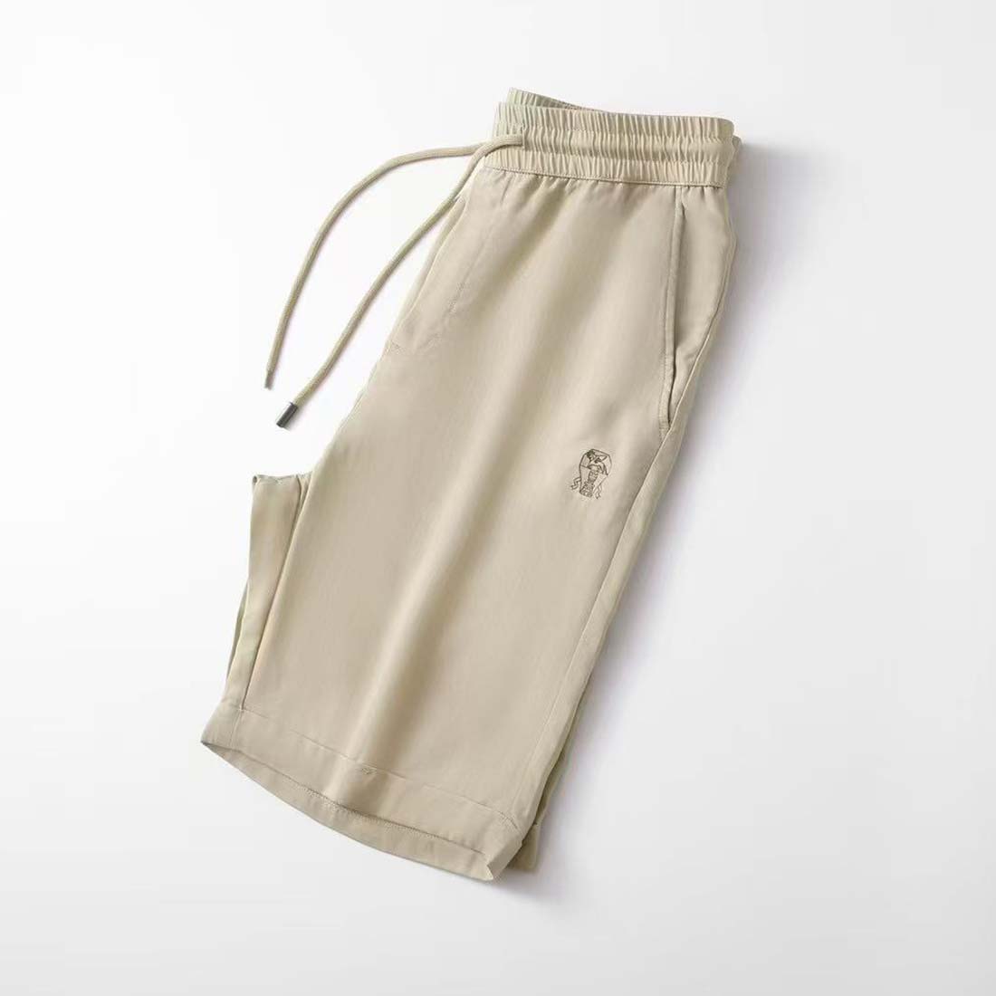 Brunello Cucinelli Linen Logo Shorts